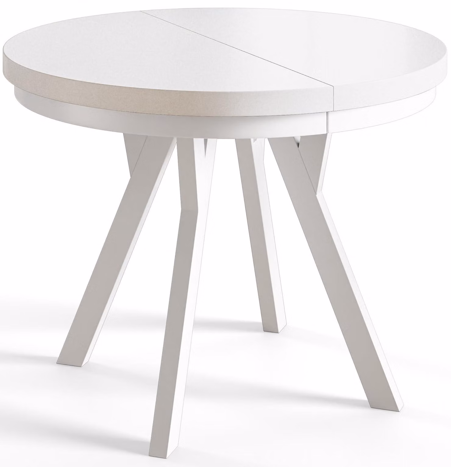 Alpi Moebel, Tavolo da Pranzo Evo, Tavolo per Mangiare Allungabile, Diametro da 110 - 210 cm, Bianco