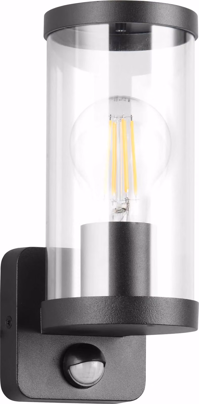 Lampada da parete per esterni in nero con sensore di movimento E27 28W BONITO RL