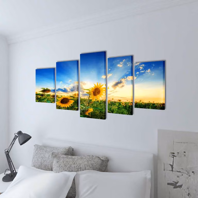 vidaXL Set Stampa su Tela da Muro Girasole 200 x 100 cm