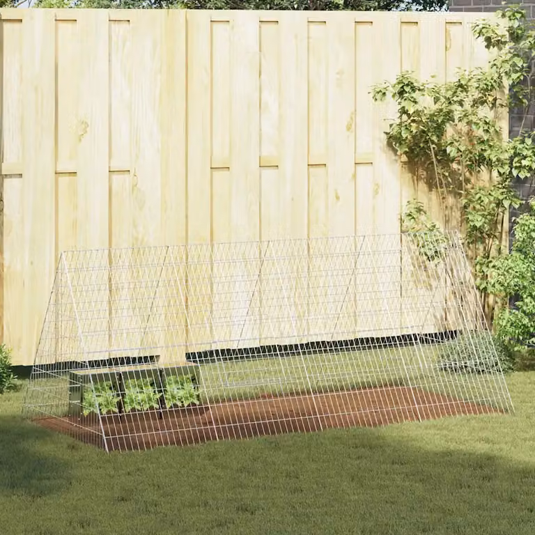 Gabbia per conigli vidaXL in acciaio zincato argento L: 215 cm, P: 100 cm, H: 85 cm