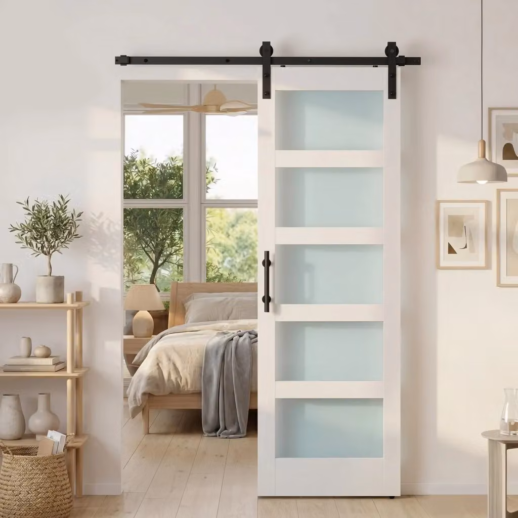 Porta Scorrevole in Vetro Satinato GIORDANOSHOP in Legno e MDF, Multicolore, L: 71.2 cm, P: 3.5 cm, H: 213.4 cm – 2