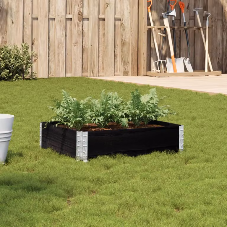 Fioriera da giardino vidaXL in legno di pino nero L: 80 cm, P: 60 cm