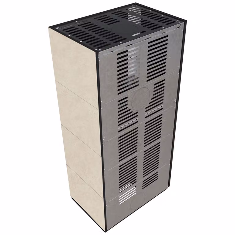 KRATKI FLOKI BOX Kit camino sinistro 8 kW Ø 160 quarzo sinterizzato FOKOSrivestimento nero
