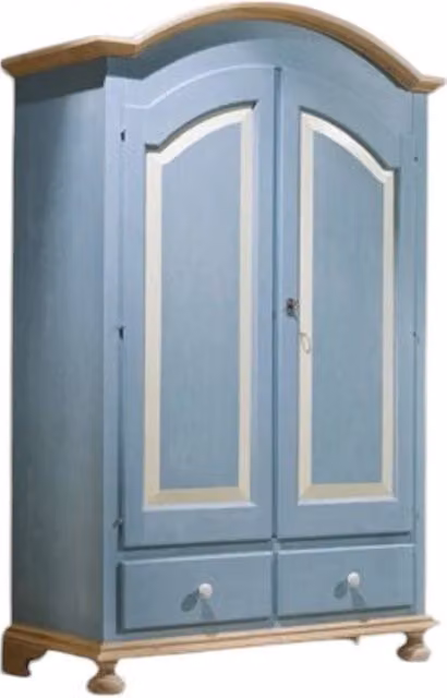 Armadio 2 porte in legno stile shabby chic Mobili 2G L/P/H: 125 x 60 x 200 cm azzurro miele