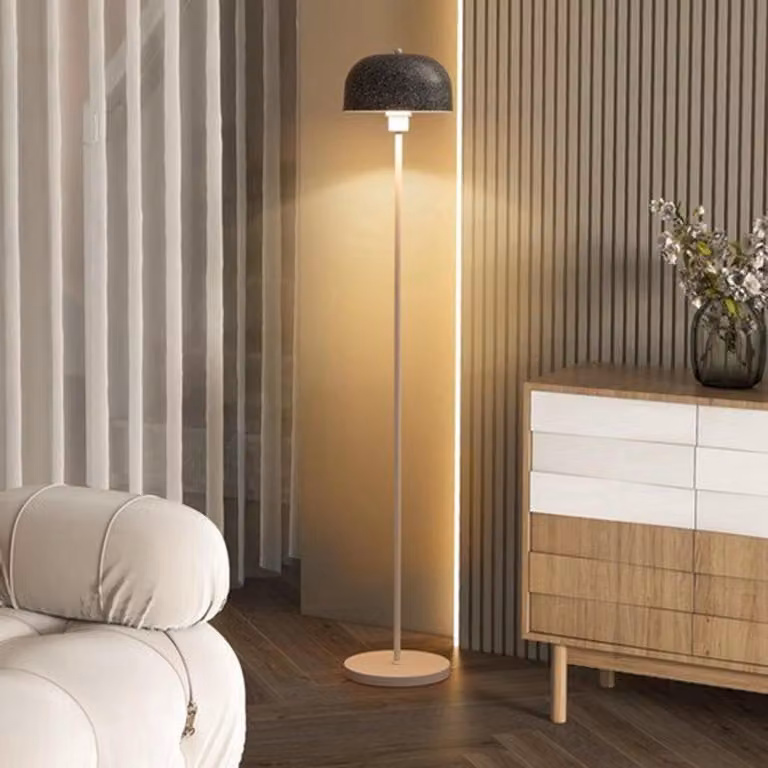 Lampada da terra, altezza 146 cm, lampada da pavimento - attacco E27 - ideale per il soggiorno - lampada da lettura - con paralume