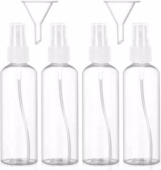 Set portatile Azomor con flaconi a spruzzo trasparenti per diversi liquidi