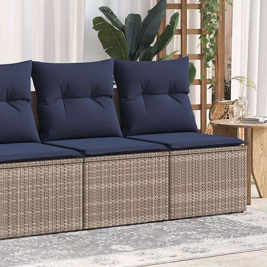 Maison Exclusive - Set Divano Giardino 2 pz con Cuscini Grigio Polyrattan Acacia