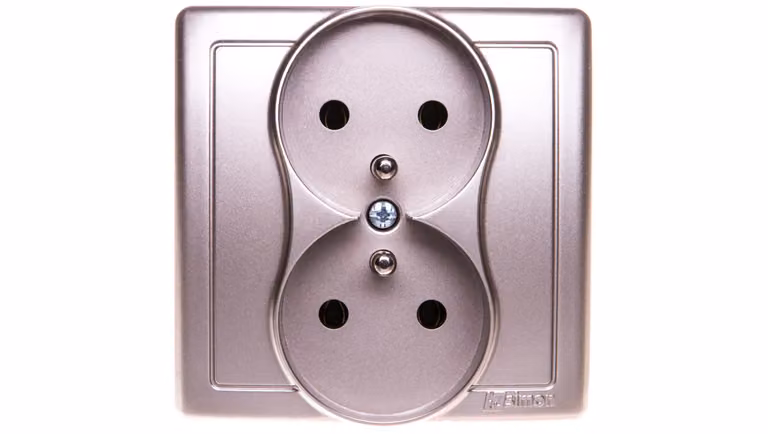 Contatto Simon BMGZ2/29, acciaio satinato, plastica, IP20, 250 V, 80,5 mm, 45 mm