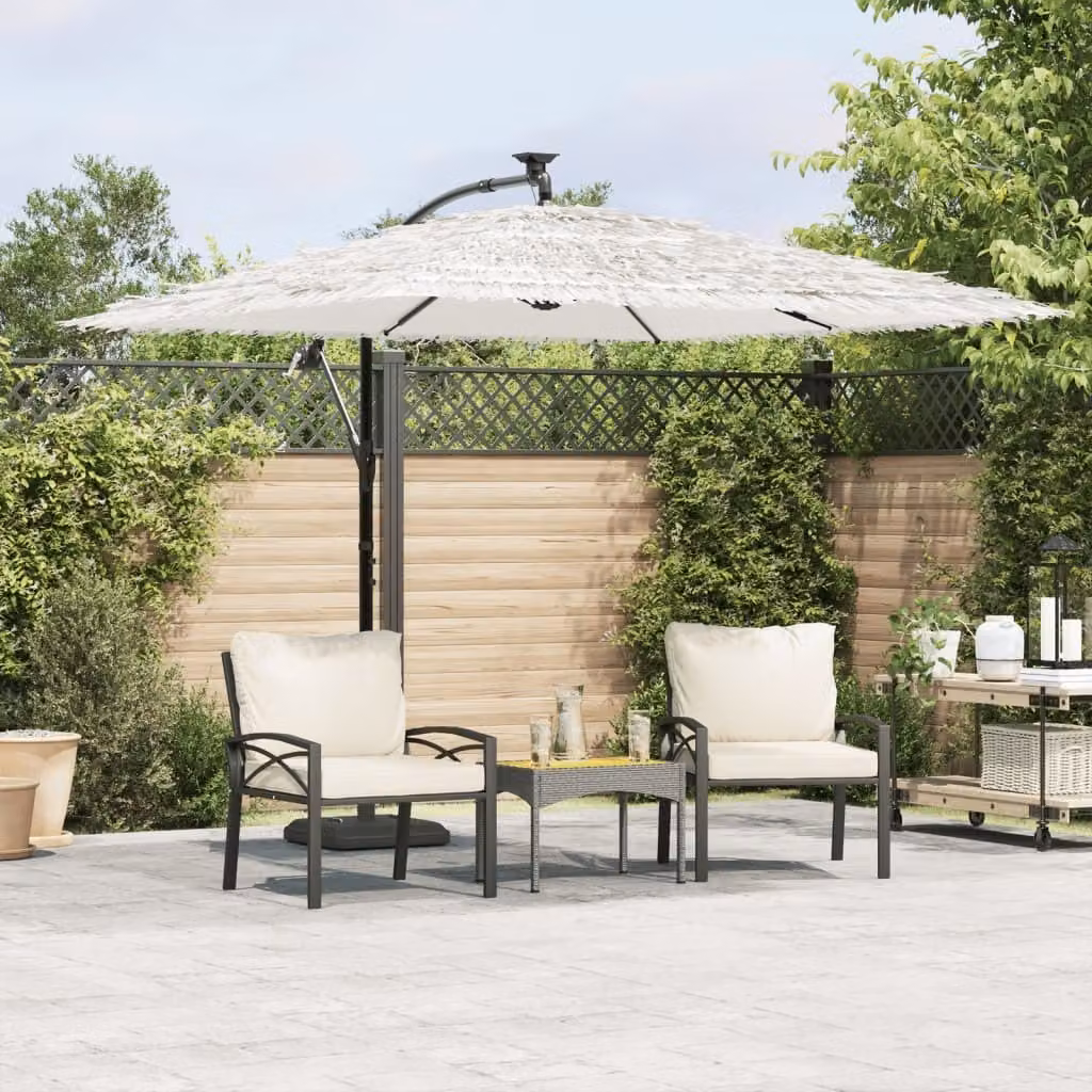 Maison Exclusive - Ombrellone con palo in acciaio, colore bianco, dimensioni 269x269x235 cm