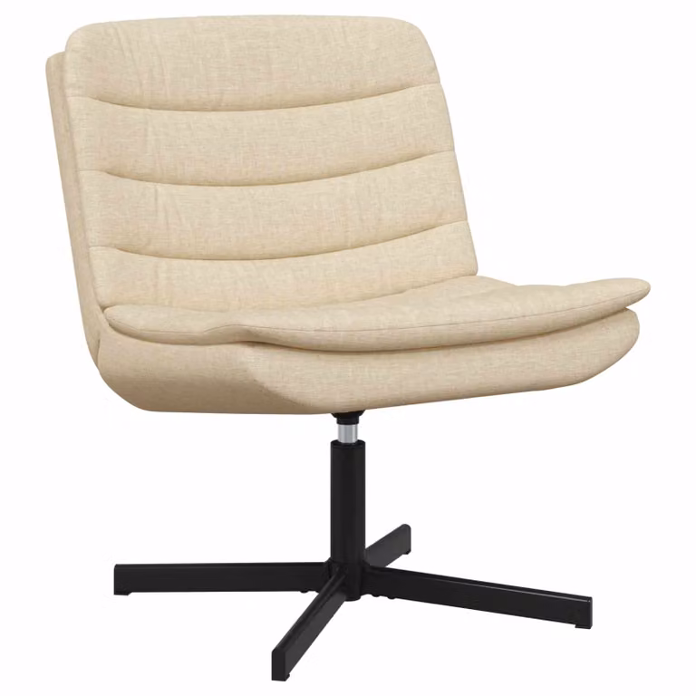 Sedia girevole vidaXL in tessuto beige L: 63 cm, P: 75 cm, H: 76 cm