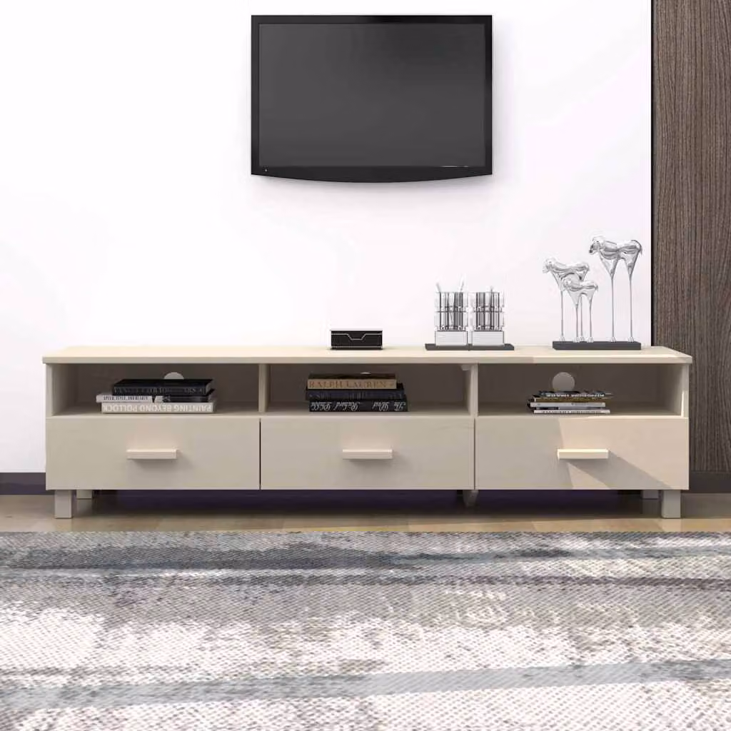 Mobile TV vidaXL HAMAR in legno di pino ambra L: 158 cm, P: 40 cm, H: 40 cm
