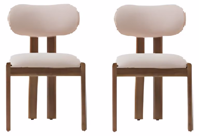 Stuhlset Beiger weicher Esszimmerstuhl Küchenstuhl Möbel für das Esszimmer