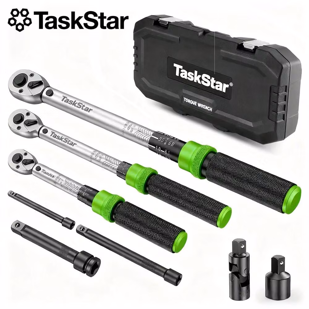 Set di chiavi a cricchetto a bussola - Misura: 1/4", 3/8", 1/2" - Coppia: 5-210 Nm - Materiale: metallo - Utensili per biciclette