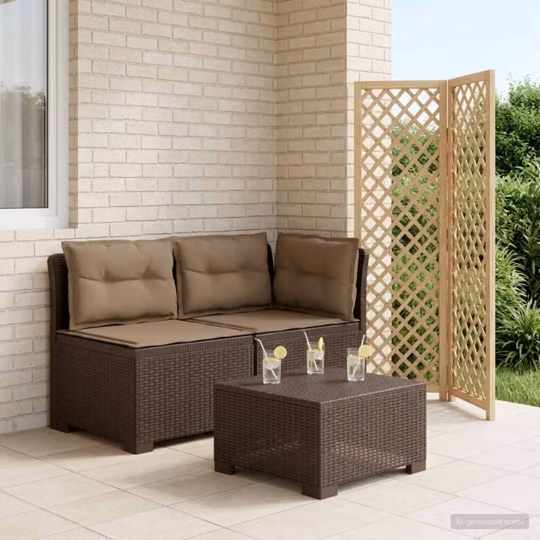 vidaXL Divano da Giardino a 2 Posti Moderno in Rattan Marrone con Cuscini Imbottiti e Rivestimenti Rimovibili