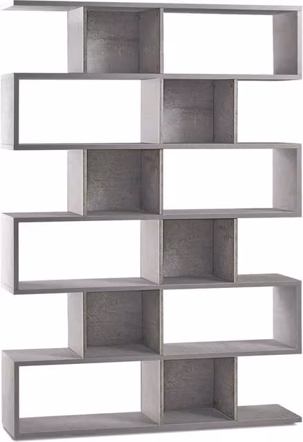 Libreria Modulare 6 Ripiani 150x215x38 cm Cemento
