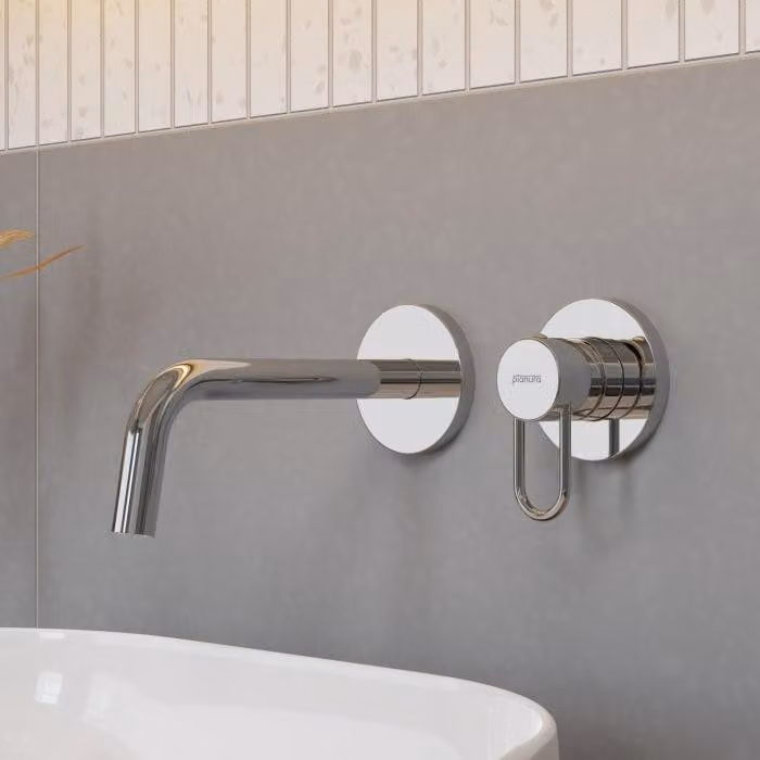 pianura Stella, miscelatore monocomando da parete per lavabo, 24,8 cm, completo di corpo principale