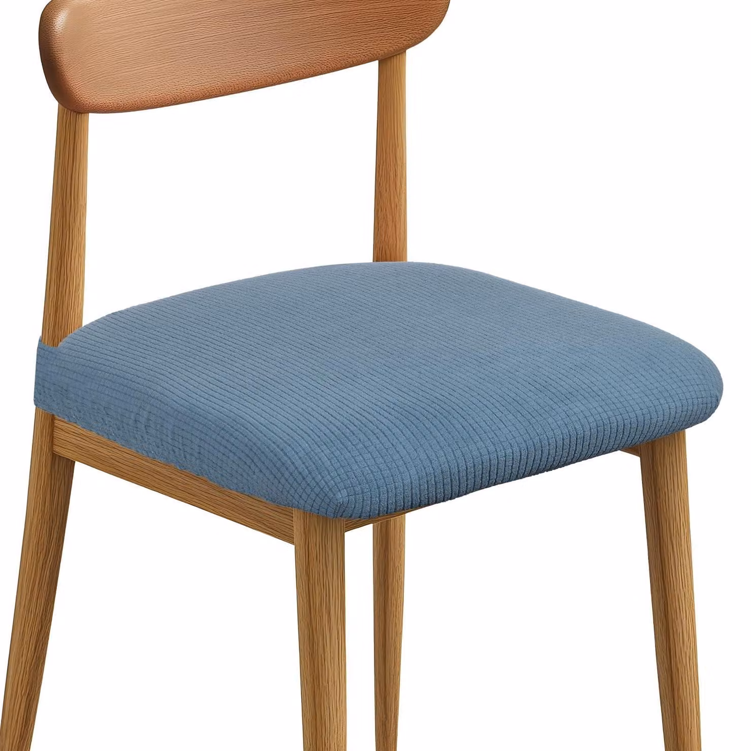 Set di 2 copri-sedia da pranzo elasticizzati - Lavabili - Grigio a quadri