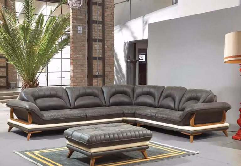 Ecksofa L-Form Sofa Couch Polster Sofas Wohnlandschaft Stoffsofa Hocker Couchen