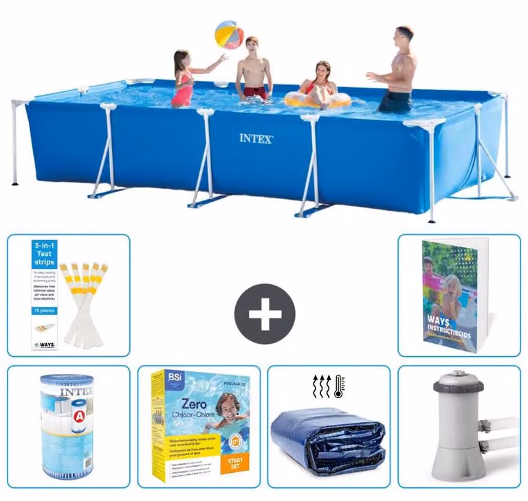 Piscina fuori terra rettangolare - 450x220x84 cm - 5 pezzi, modello S50