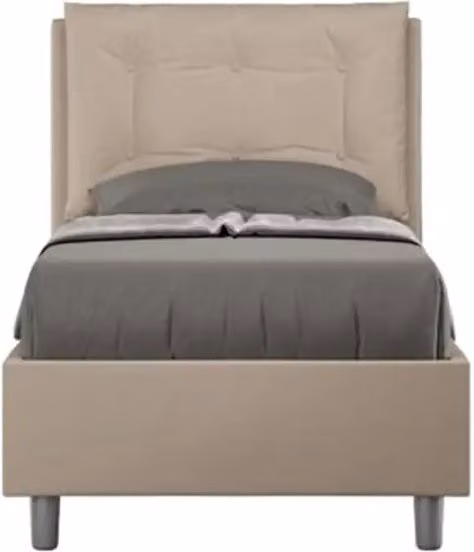 Letto singolo contenitore imbottito Annalisa Ityhome in similpelle beige L: 80 cm, P: 210 cm