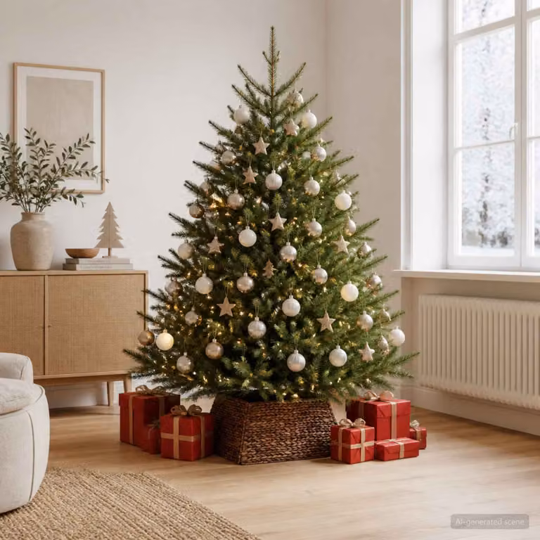 vidaXL Collare per Albero di Natale Quadrato Marrone 60 x 60 x 28 cm