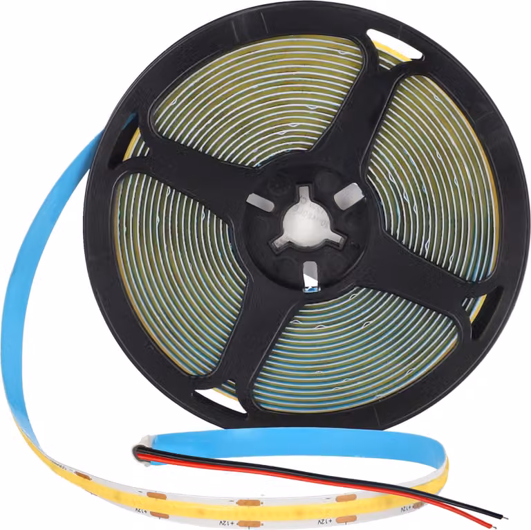 NASTRO LED COB 12W/m 6000K CW striscia fredda, DC 12V, 480LED/m, IP22 CRI>90, rotolo da 5m, EDO777650 Soluzioni EDO