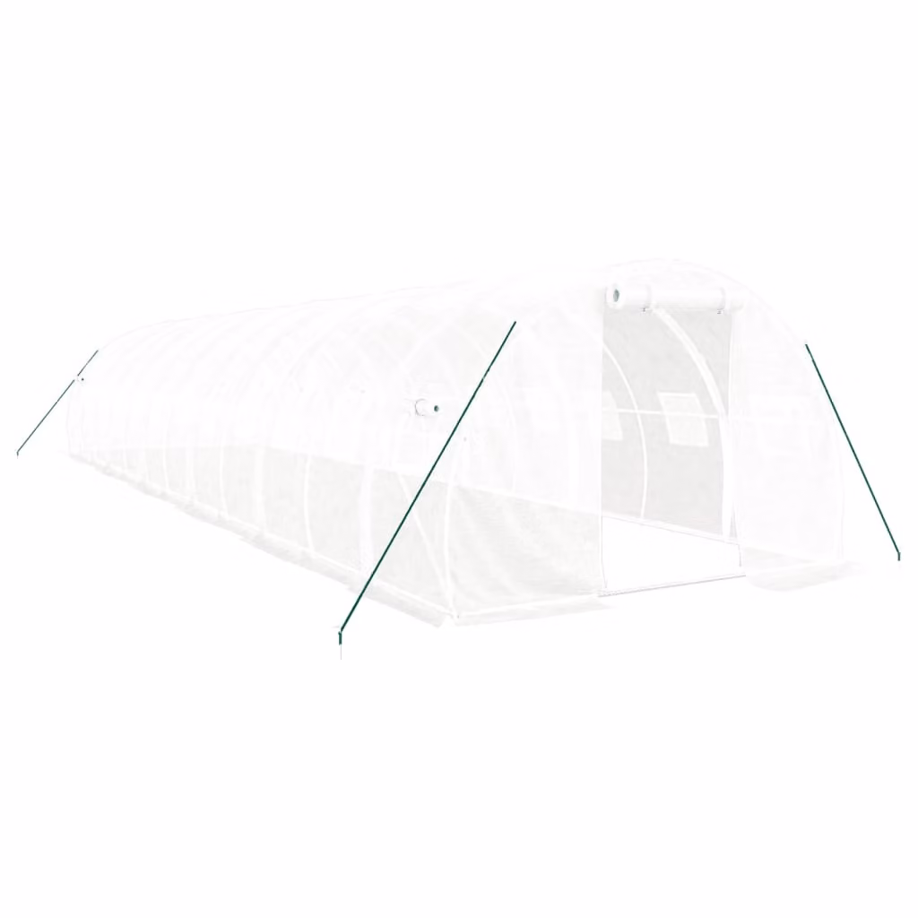Serra con Telaio in Acciaio Bianco 36 m² 12x3x2 m