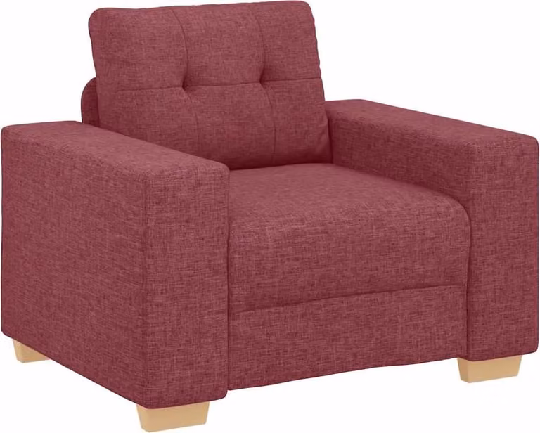 Poltrona Rosso Vino 100x78x80 cm in Tessuto