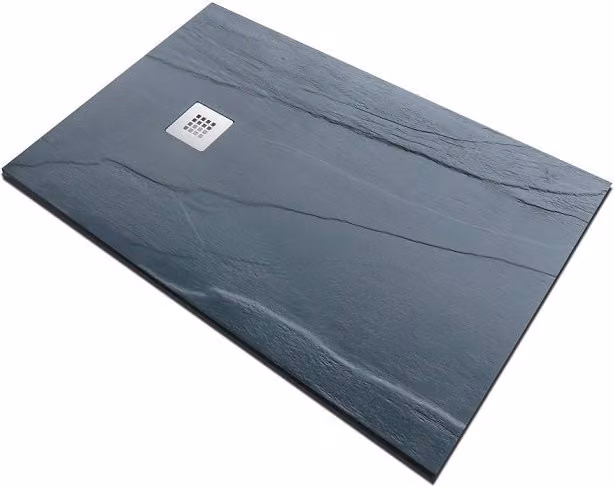 Piatto doccia rettangolare Doliso Arestone in marmoresina gelcoat color grafite, antiscivolo, da incasso, L: 170 cm, P: 70 cm, H: 2,8 cm