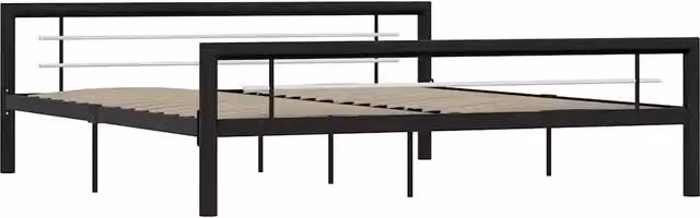 Giroletto vidaXL in metallo bianco e nero con doghe fisse L/P: 180 x 200 cm