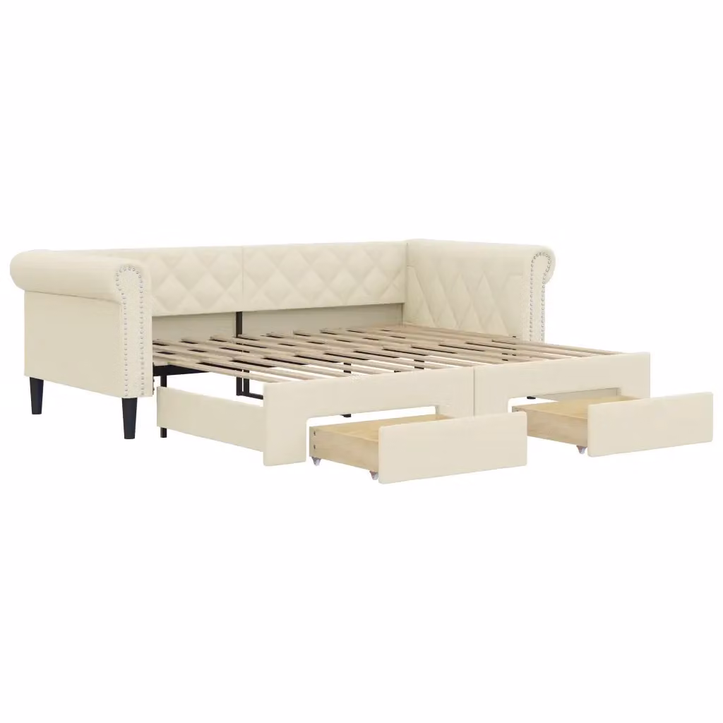 Divano Letto Moderno vidaXL in Similpelle Beige per Soggiorno e Camera da Letto – 2