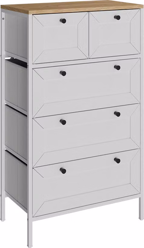 Cassettiera Vicco Belaro Bianco 56 x 95 cm con 5 cassetti, Model 51895