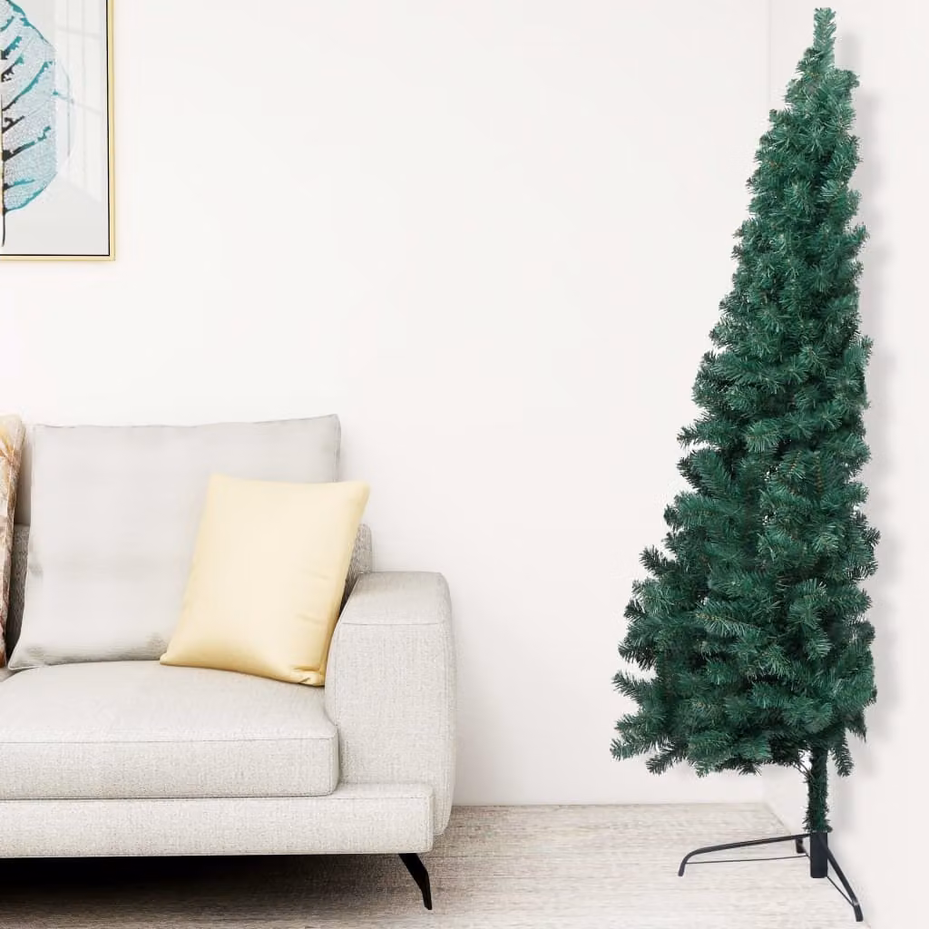 Maison Exclusive - Albero di Natale artificiale a metà altezza con luci e palline verdi, 150 cm