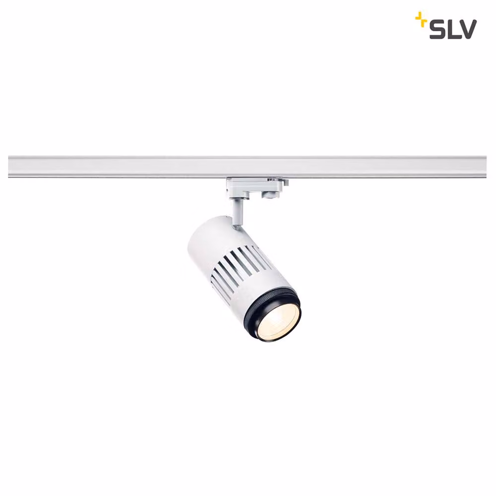 SLV Stuctec LED Faretto con lente zoom per binario a 3 circuiti 3000K Bianco