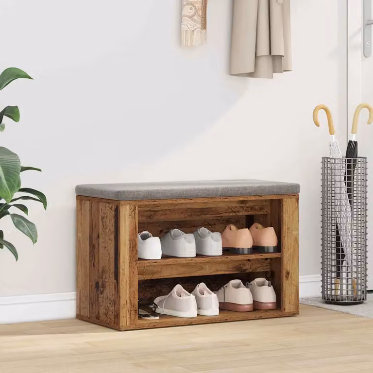 Scarpiera moderna vidaXL in legno ingegnerizzato color marrone L 75 cm, P 35 cm, H 45 cm