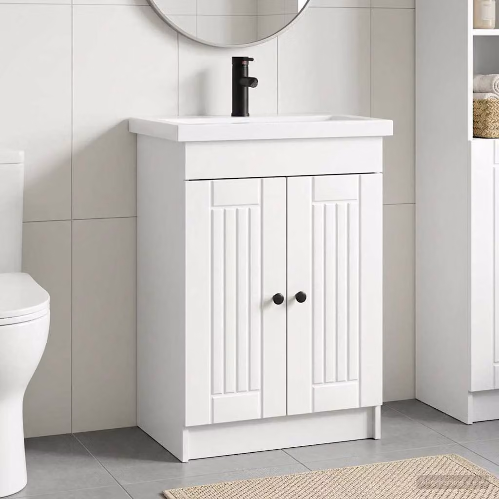 Set di mobili per il bagno moderno vidaXL Bianco L: 78,5 cm, P: 37,5 cm, H: 81 cm