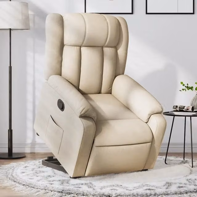 Divano Sedia-Poltrona Alzapersona Reclinabile Crema in Tessuto 725659