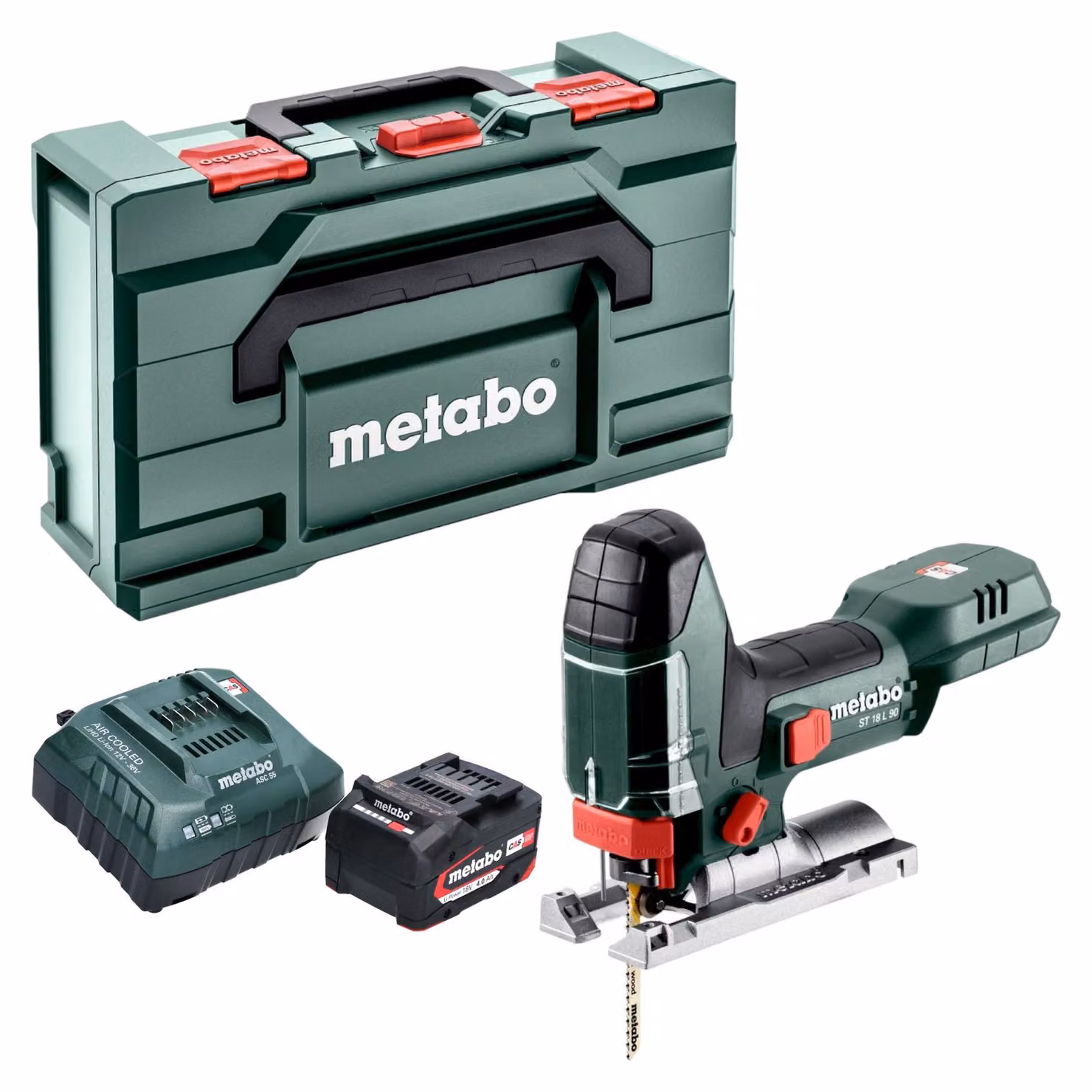 Seghetto alternativo a batteria Metabo ST 18 L 90 18 V 90 mm + 1x batteria 4,0 Ah + caricabatterie + Metabox