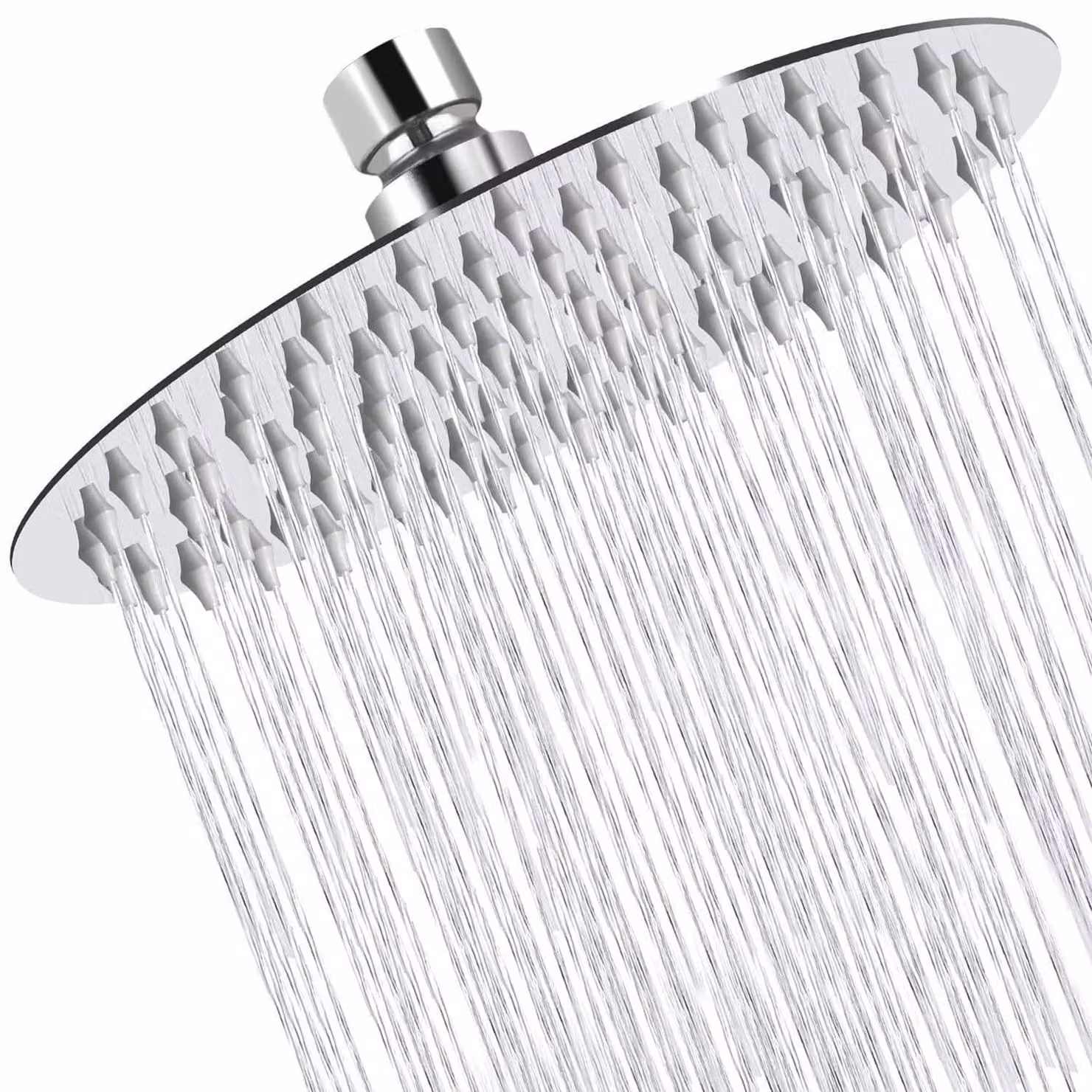 Doccia a soffitto Regendusche, diametro 20 cm, acciaio inossidabile, design rotondo, ugelli anticalcare, risparmio idrico, portata 5,8 litri/minuto