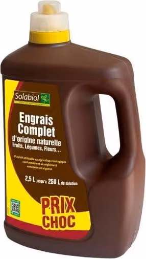 Concime liquido completo SOLABIOL, 2,5 L, concentrato fino a 250 L, universale, per tutti i tipi di colture