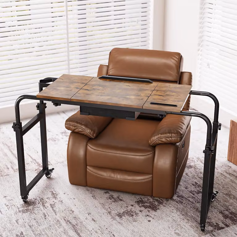 Solidchoice - Tavolo da letto regolabile su ruote, ideale per uso domestico e ospedaliero