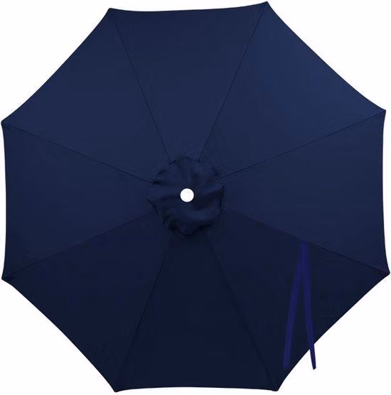 Tenda da sole blu navy, impermeabile, con 6 stecche, di 2,7 m, adatta per l'uso in interni, con protezione per le zone esterne e parasole.