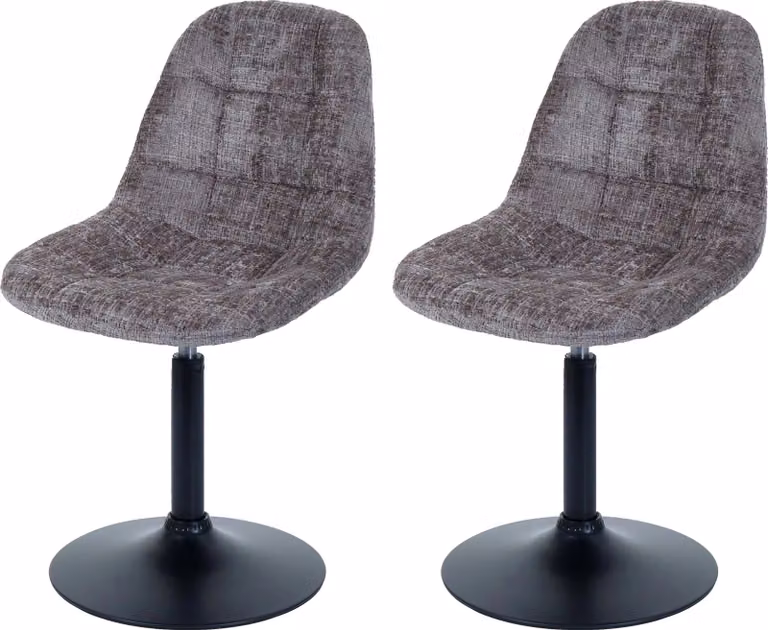 Set di 2 sedie da sala da pranzo | A x L x P 83 x 47 x 43 cm | Altezza seduta 47 cm | Acciaio Tessuto/Chenille | Marrone | Sedia da cucina Sedia girevole