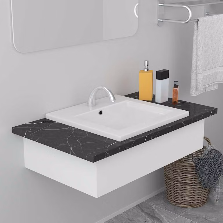 Lavabo da incasso rettangolare vidaXL in ceramica bianca L 42 cm x P 39 cm x H 18 cm