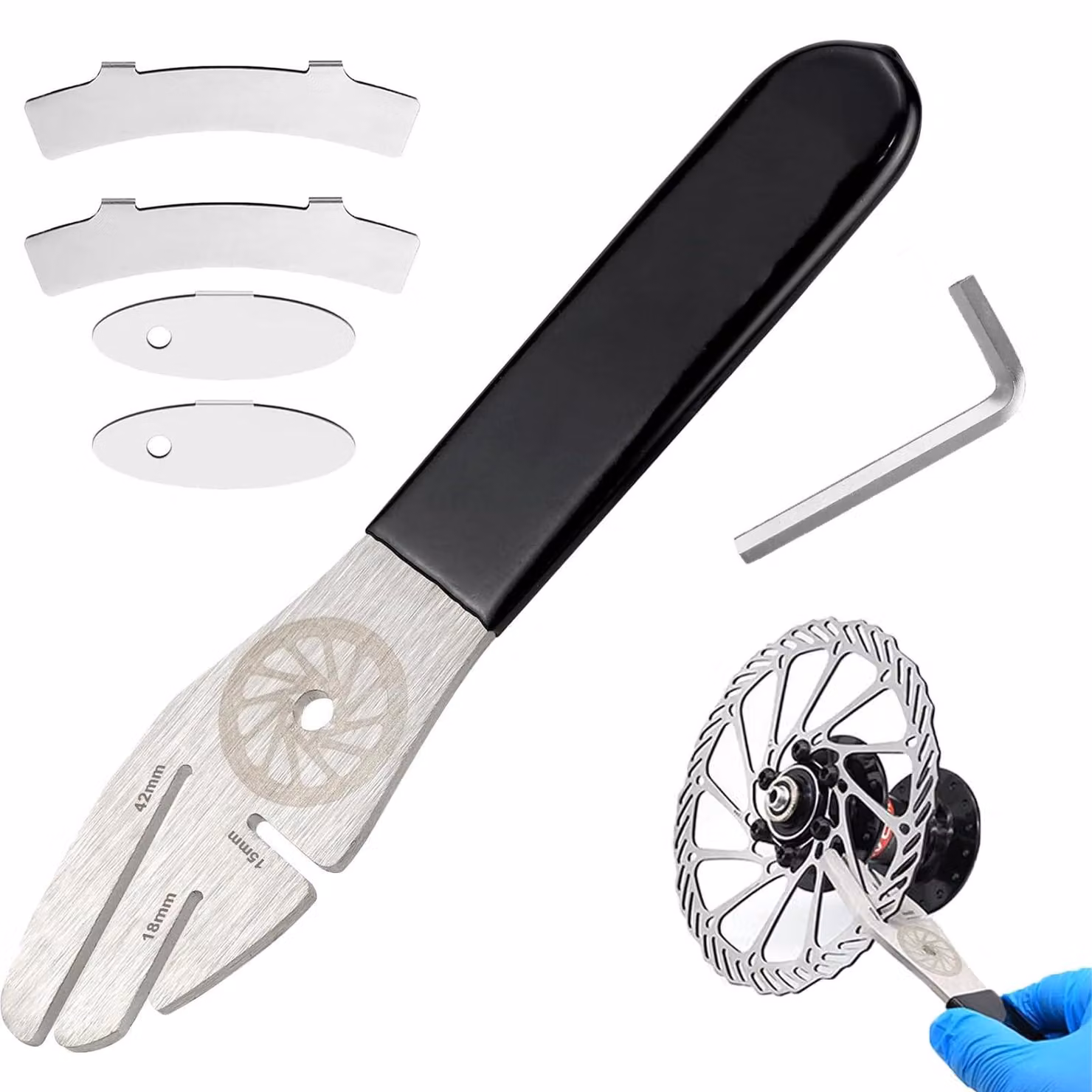 Kit di strumenti per freni a disco per bicicletta, composto da 6 pezzi