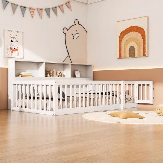 Letto giorno funzione letto con contenitore in pino bianco 90x200 cm