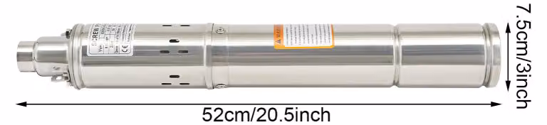 Pompa sommergibile per pozzi profondi - 220 V - Capacità: 1600 litri/ora - Diametro: 3 pollici