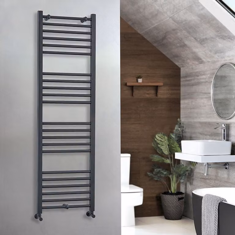 Scaldasalviette di Design Antracite - Termoarredo Bagno Piatto - 1600 x 500mm - 640W - Artle