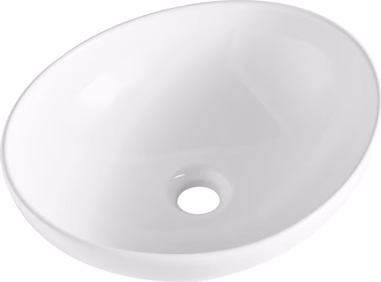 SucceBuy 16 "x13.4" lavabo ovale in Vetroceramica per piano di lavoro del bagno - bianco moderno, ben confezionato, ideale per bagni, hotel, toilette e camper