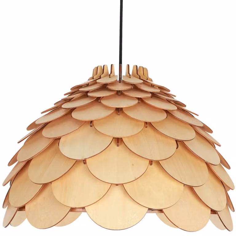Lampada a sospensione Burgo in legno chiaro, 1xE27x60W, dimensioni: 120x50x50 cm, IP20, Light Prestige